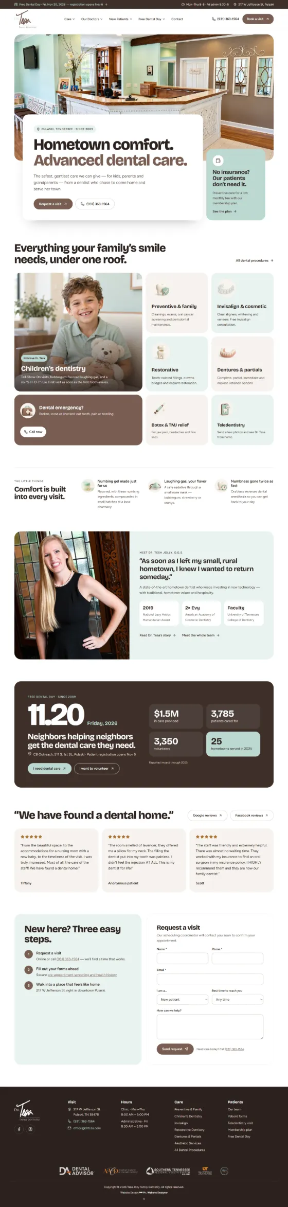 Dr. Tesa Jolly Dentist website